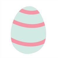 A blue and pink striped easter egg vector