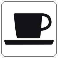 Minimalist Coffee Cup Icon with Saucer Outline vector