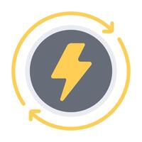 Energy Efficiency Icon with Lightning and Arrows vector