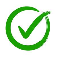 Green Check Mark in Circle, Approval Symbol vector