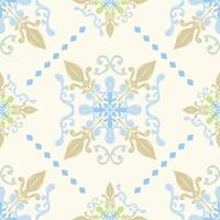 reminiscent of traditional decorative arts European palaces and historic architecture flourishes add a sense of movement and elegance Small geometric diamond shapes form decorative seamless pattern vector