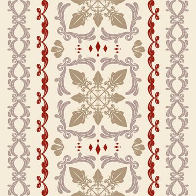 Opulence Grand Luxury Florals in Gold and Red Silk on Beige Background Deluxe Stripe Design for Expensive Vibe Decoration Pattern with Beautiful Fleur de lis Ornament Glamorous Style Fabrics Apparel