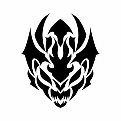illustration design abstract design tribal art devil's head. suitable for tattoos