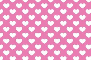 White hearts pattern on pink background . White polka dot pattern with hearts . White heart and pink background . illustration vector