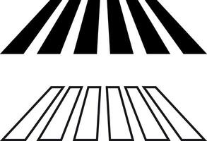 Crosswalk icon set in two styles isolated on white background . Pedestrian crossing icon vector