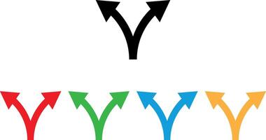Colorful two way icon set in different colors . Two way direction arrows icon . illustration vector
