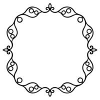 a black and white drawing of a circular frame. vector