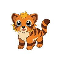 Playful Cartoon Tiger Illustration vector