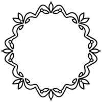 a black and white drawing of a circular frame vector