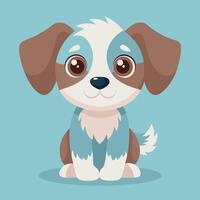 Charming Blue and White Cartoon Dog vector