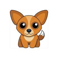 Cute Brown Dog with Pointed Ears vector