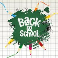 Back to school background with colorful pencils on white background vector