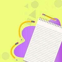 White realistic notebook with shadows and yellow background vector