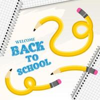 Back to school background with colorful pencils and bright background vector