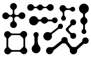Set with metaball pattern elements in black color vector