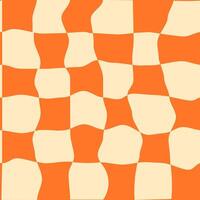 Chessboard groovy seamless pattern in retro style vector