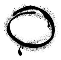 Graffiti spray paint frame in circle shape with splashes vector