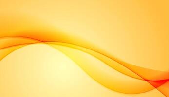 Bright orange smooth glossy waves abstract elegant background vector
