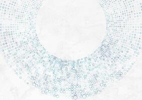 Grunge minimal tech blue halftones dotted circles abstract background vector