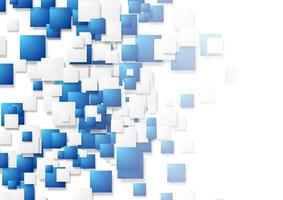 Blue and white squares abstract geometric background vector