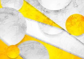 Light grey and yellow grunge abstract background with circles vector