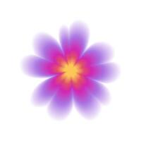 Blurred flower. Purple neon flower on white background in y2k style, nostalgia. isolated element vector