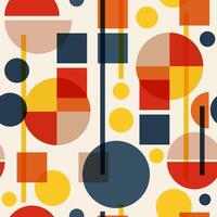 Abstract mid century pattern with geometric shapes. Modern boho vector