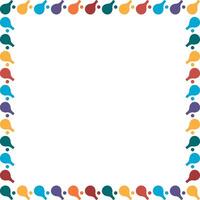 Ping pong game square frame. Colorful design for players template. Frame with empty space for your text vector