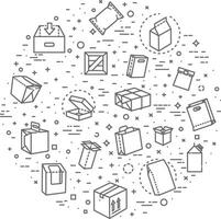 package types icon set. Outline illustration vector
