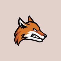 A fox head logo on a light background vector