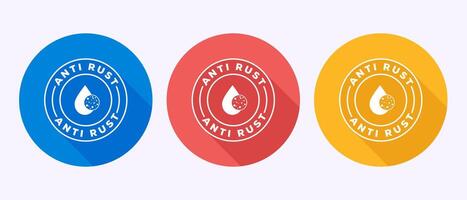 Anti rust icon illustration. Anti oxidation sign, Rust resistant symbol in shadow button design vector