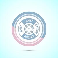 Anti aging icon design illustration. Icon for logo, mobile app, website, sign, symbol. Pastel color button design vector