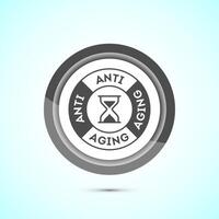 Anti aging icon design illustration. Icon for logo, mobile app, website, sign, symbol. Gray color button design vector