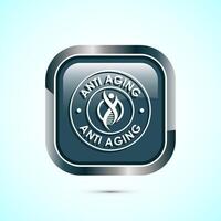 Anti aging icon design illustration. Icon for logo, mobile app, website, sign, symbol. Gray color square button design vector