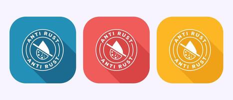 Anti rust icon design illustration. Anti oxidation sign in shadow button design vector