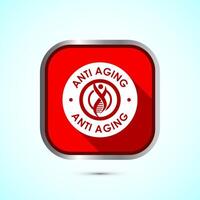 Anti aging icon design illustration. Icon for logo, mobile app, website, sign, symbol. Red color shadow button design vector