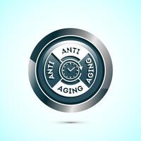 Anti aging icon design illustration. Icon for logo, mobile app, website, sign, symbol. Gray color round button design vector