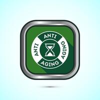 Anti aging icon design illustration. Icon for logo, mobile app, website, sign, symbol. Green color shadow button design vector