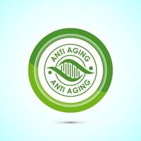 Anti aging icon design illustration. Icon for logo, mobile app, website, sign, symbol. Green color button design vector