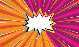 Bright Retro Comic Explosion with Rays, Burst and Dots, Comic Style Background vector