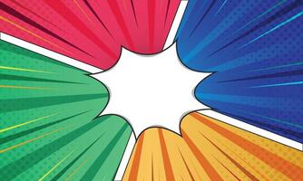 Comic Book Explosion with Burst Effect, Halftone Dots and Speed Lines on Bright Colors vector
