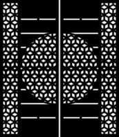 Geometric Laser Cut Panel with Cube and Floral Patterns vector