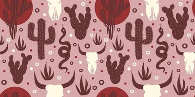 Seamless pattern with western elements. Wild west background vector