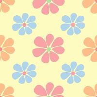 Multi-style floral garden pattern fabric in various colors vector