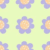 Fabric with a floral garden pattern in various styles, sunflowers vector