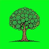 Arbor Day a cartoon tree with green leaves on it vector