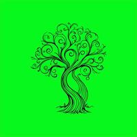 Arbor Day a stylized tree on a green background vector
