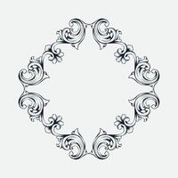 Baroque ornament sketch for frame design pattern. Vintage hand drawn Victorian or damask floral elements. vector