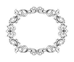 sketch frame baroque vintage ornament scroll engraving border vector