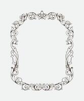 Vintage baroque frame scroll ornament engraving border floral retro pattern antique style acanthus foliage swirl decorative design element vector